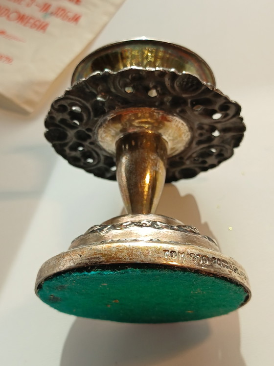 Seltene Kerzenhalter Massivsilber 800 Komplett In Originalverpackung Indonesien (photo 14 of 14)