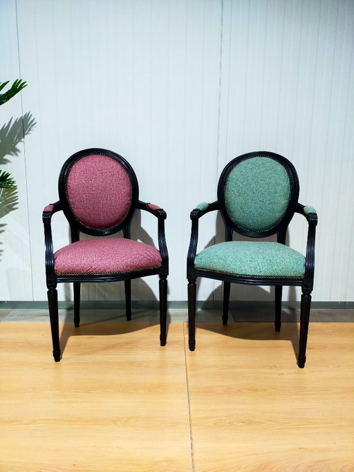 Set di poltrone vintage – fauteuils, Textile, Wood