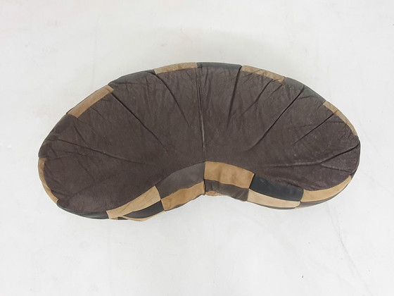 Image 1 of Vintage kidney shaped patchwork ottoman, The Netherlands 1970's