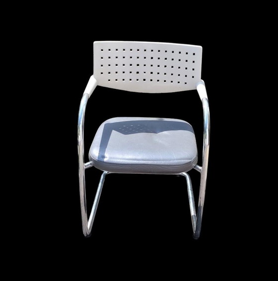 Image 1 of Fauteuil cantilever Vitra Visavis VisaSoft – cuir, très bon état