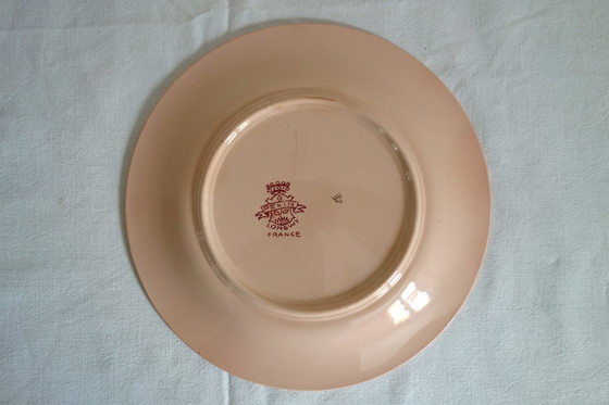 Image 1 of Art Deco Steingutservice mit Peking Emaille, Longwy Muster, 1930er, 14er Set