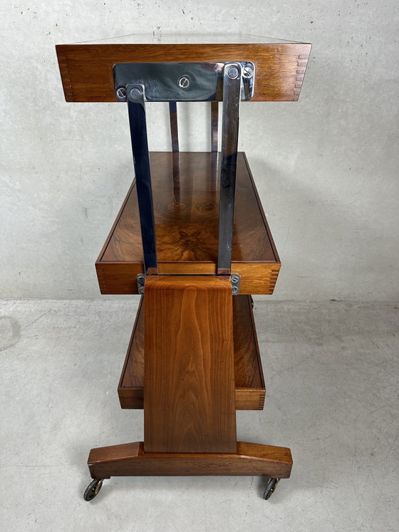 Image 1 of Étagère/table Besway Art Déco (convertible) - loupe de bois