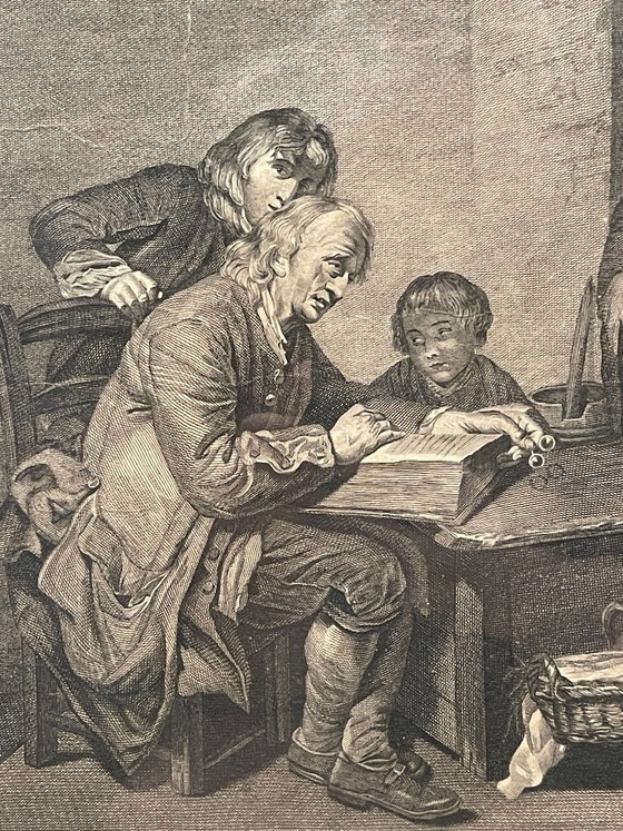 La Dévotion sincère au logis – Incisione da Greuze – 51,5 cm – Litografie e stampe, Paper (photo 5 of 12)