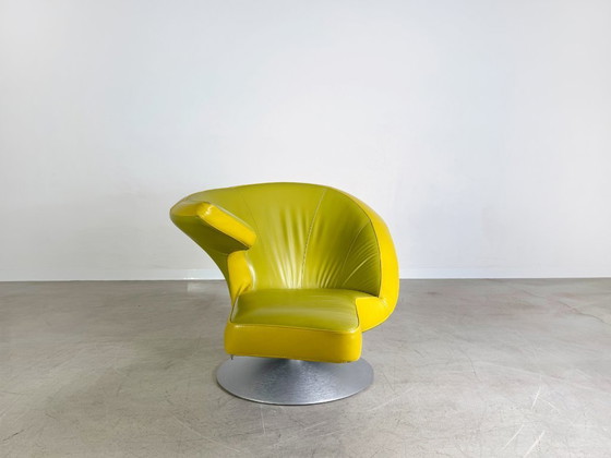 Image 1 of Originele Leolux Parabolica fauteuil Stefan Heiliger groen ontwerp