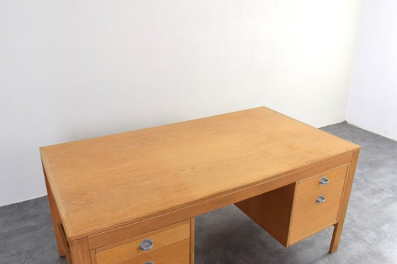 Image 1 of Mid-Century Oak Desk by Chr. Rasmussen for Randers Møbelfabrik, 1970s.