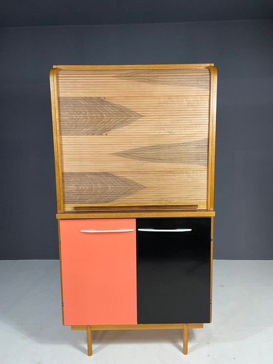 Image 1 of Mid-Century Sideboard by Interiér Praha with Tambour Top, 1960s Czechoslovakia