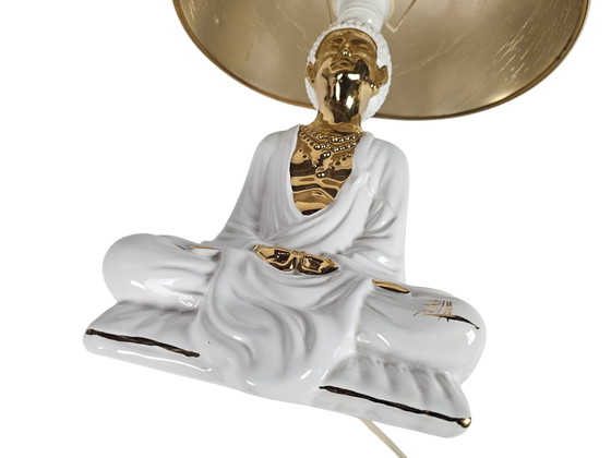 Image 1 of Massive Belgium - Table lamp - Buddha - Hollywood Regency Style - Gold - 80's