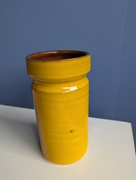 Image 1 of Vintage ceramic vase - ochre yellow