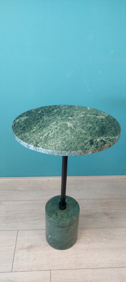 Green Marble Side Table Metal