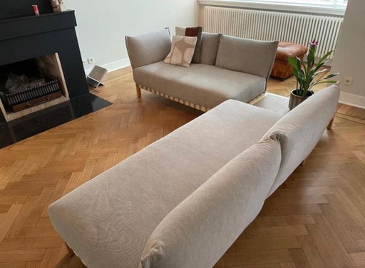 Original COR modular designer sofa + matching coffee table with natural stone top