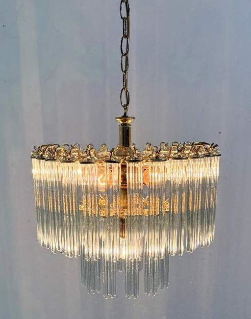 Mid-century chandelier/ceiling lamp by Gaetano Sciolari, Murano, Italy, 1970s.