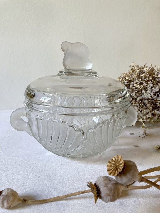 Sopera de cristal Walther Glas Germany, forma de cisne