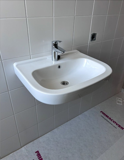Nouveau, Geberit 300 Basic avec robinet/siphon (!) – kaptafels, Ceramic (photo 2 of 9)