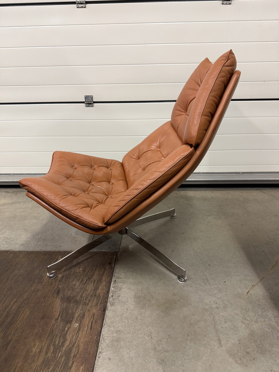 Image 1 of Artifort F588 G. Harcourt in Cognac leather, with 4-star base (rarer!)