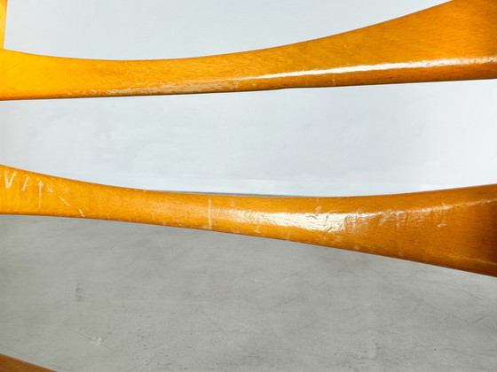 Image 1 of Set of 4 Midcentury chairs Vintage wooden chair 1960 Bouclé