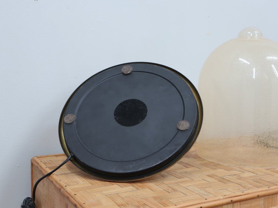 Image 1 of Paar La Murrina koepellampen uit de jaren 70, pulegoso glas en verguld messing