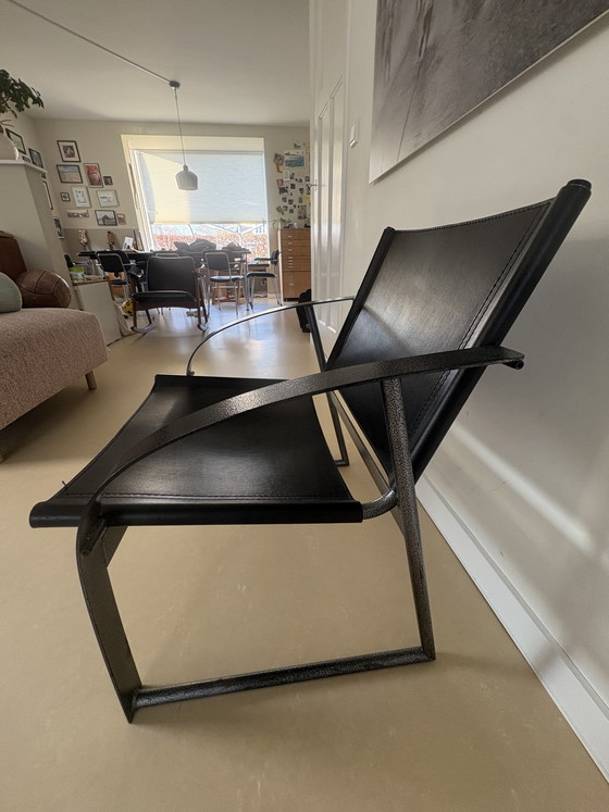 Image 1 of Design chairs - Black leather 