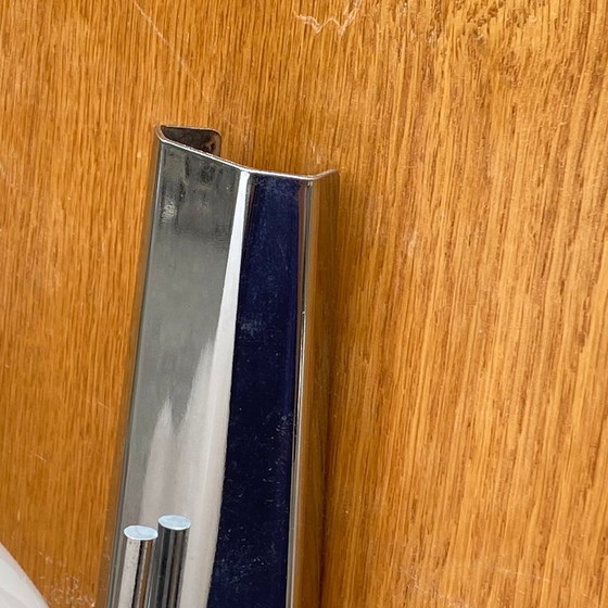 Image 1 of Targeti opaline glass globe and chrome metal wall light