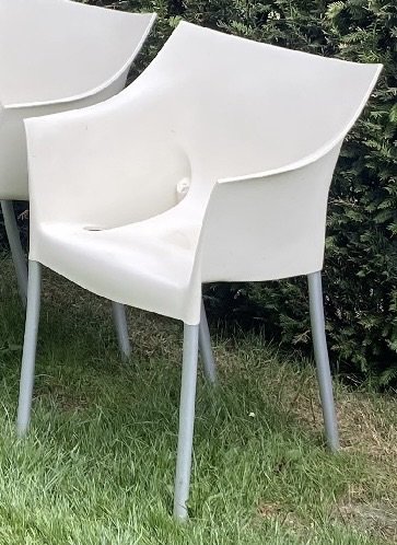 4x sillas Dr. No de Philippe Starck, Kartell, Sillas de comedor, Plástico, Aluminio, Crema (foto 5 de 5)