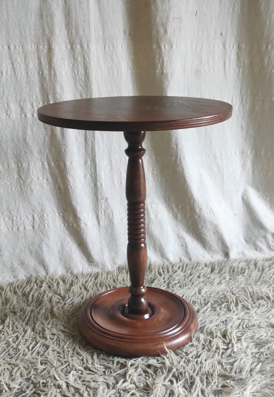 Image 1 of Guéridon Art-déco en bois massif - mid. XXeme