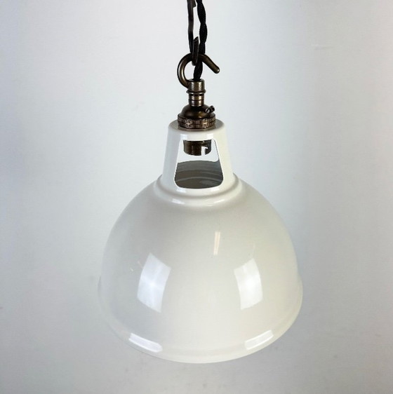 Image 1 of Lampada a sospensione vintage industriale verniciata beige, anni 2000