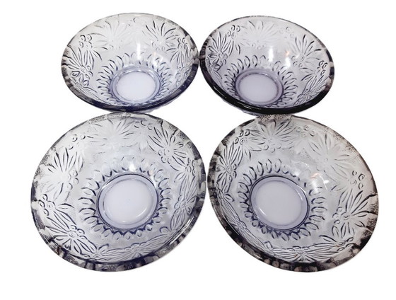 Image 1 of 4 x vintage paarse glazen dessertkommen