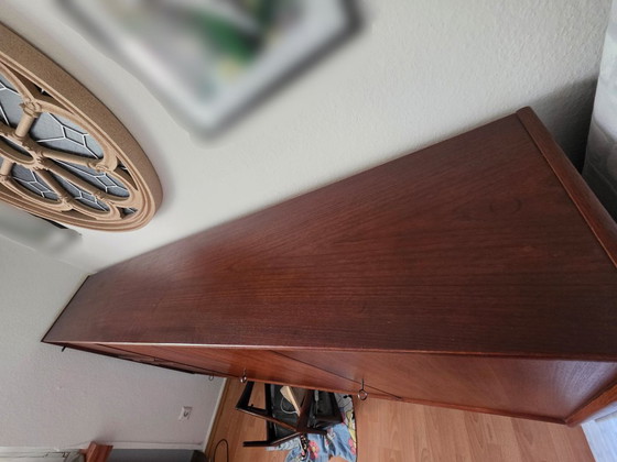 Elegant Mid-Century Teak Highboard, German Design, XXL, High Boards, Wood, Brown (photo 9 of 9)
