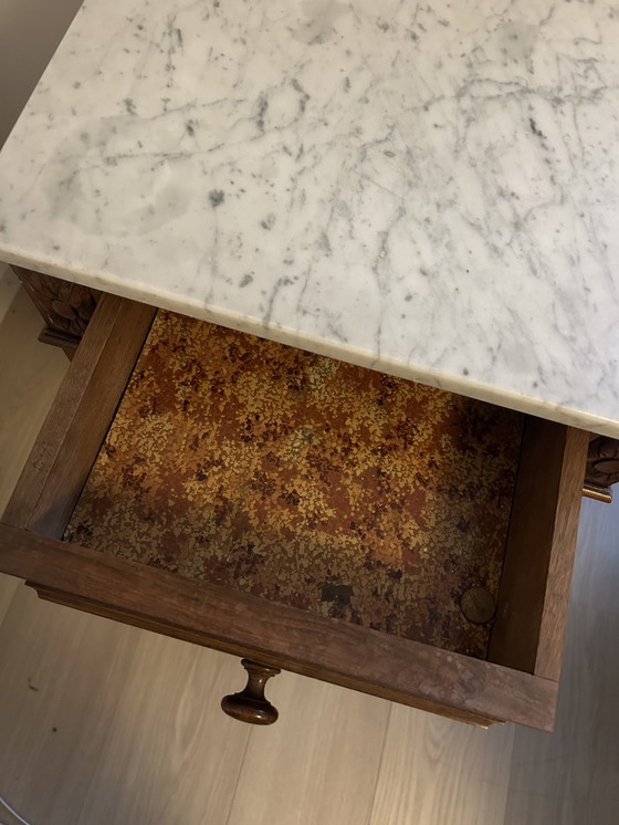 Image 1 of Antico comodino francese Somno con marmo di Carrara – ca. 1880