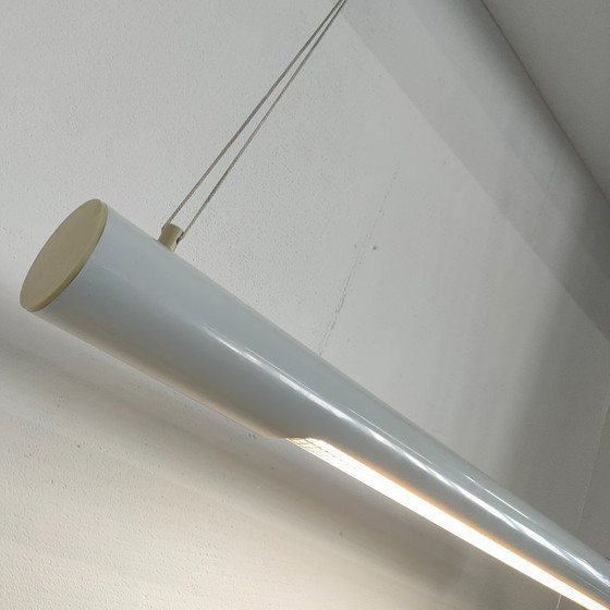 Image 1 of Vintage grijze 'fluorencent tube lamp' jaren 70/80. 