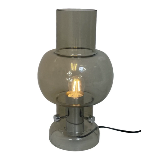 Ca. anni '60 - Vintage - Lampada da tavolo in vetro fumé