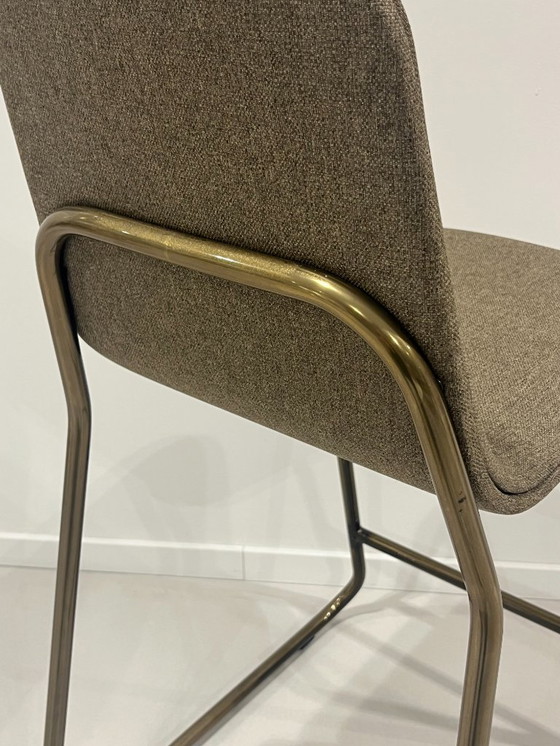 Image 1 of 2x Counter bar stool in bronze color upholstered brand Bogaerts