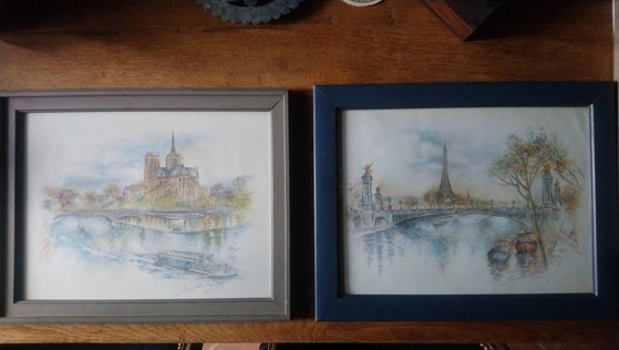 Paris watercolor print "Bernadette Voz" – Wall decoration, Paper, Glass (photo 17 of 17)