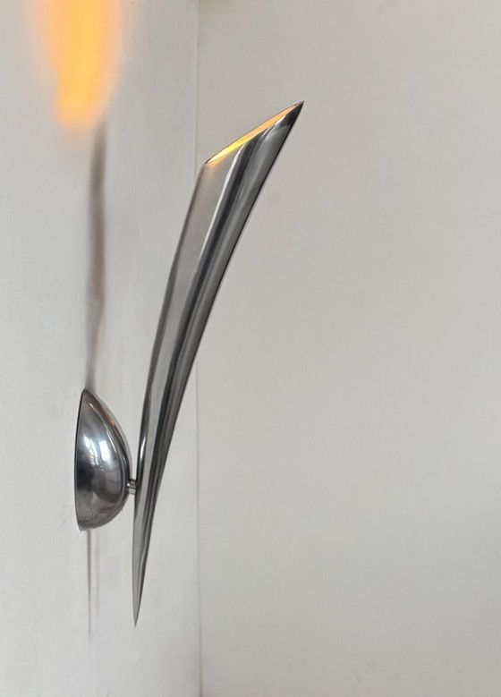 Image 1 of Applique vintage moderniste, métal chromé, France 1970