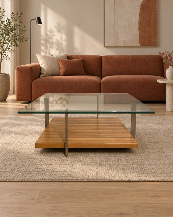 As good as new Rolf Benz Coffee table + WARRANTY, Glass, Wood, Transparent, Modern (photo 2 of 6)