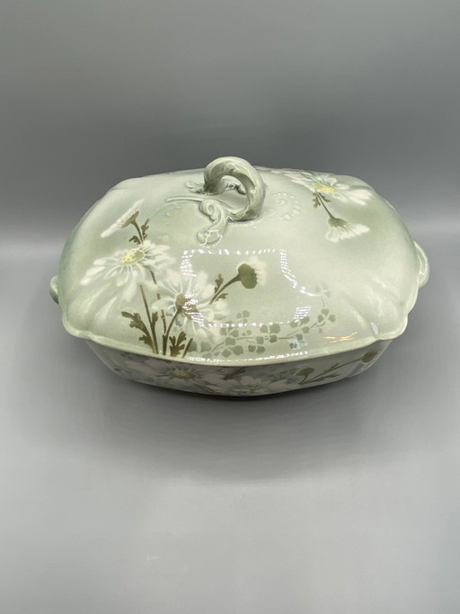 Overdekte groenteterrine Art Nouveau Mireille Keller & Guérin Lunéville – decoratieve objecten, Ceramic (photo 2 of 10)