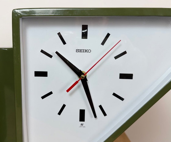 Horloge murale double face Seiko Ships verte vintage, années 1970 – Pendules, Glass, Iron (photo 15 of 18)