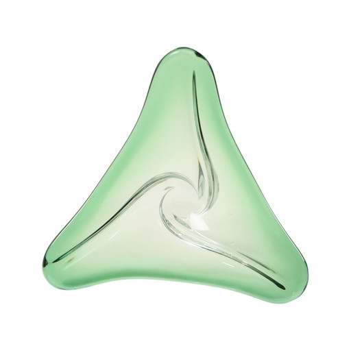 Coupe en cristal vert Val Saint Lambert