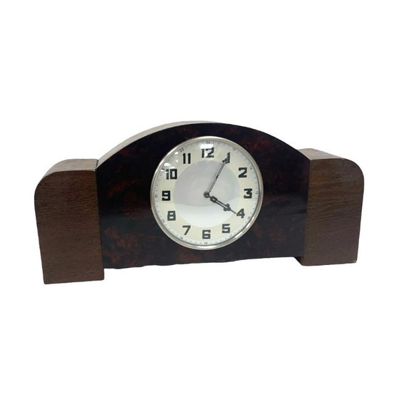 Image 1 of Antiguo reloj de repisa de madera Art Déco, Alemania, década de 1930
