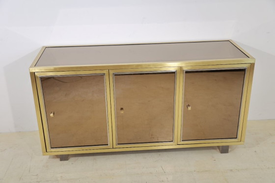 Rare 1970s Michel Pigneres Sideboard / Credenza – L'Angolo Metallarte Roma, Brass (photo 8 of 9)