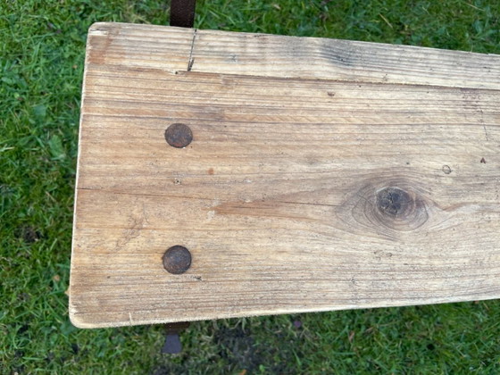 Banc vintage français avec dossier pour entrée ou jardin – Bancs de jardin, Wood, Iron (photo 12 of 19)