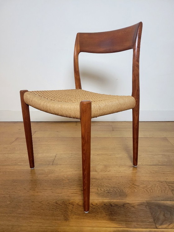 Image 1 of 4er-Set Stühle von N.O. Møller, Modell 77, aus Teakholz