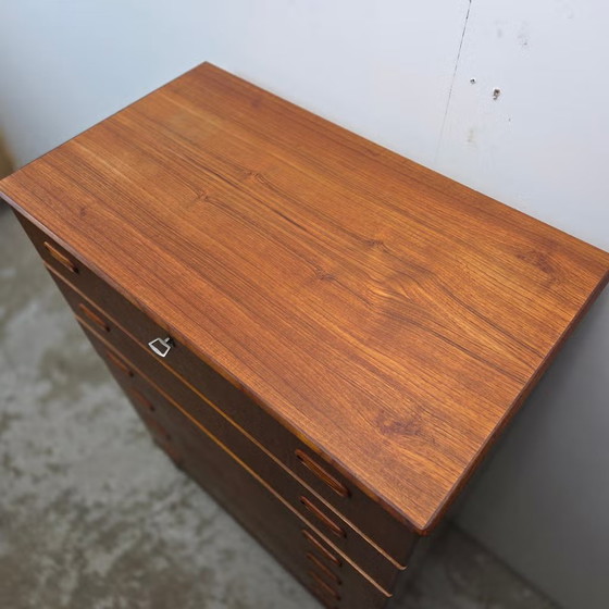 Vintage Danish chest of drawers, Omann Jun, 6 drawers, teak 1960s, Wood, Brown (photo 19 of 22)