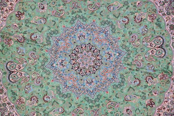 Image 1 of Oriental Handmade Tablecloth, Very Finely Crafted from Silk Threads, 75 x 75 cm