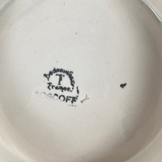 Image 1 of Plato sobre pedestal, loza, Badonviller "Roscoff", 1930