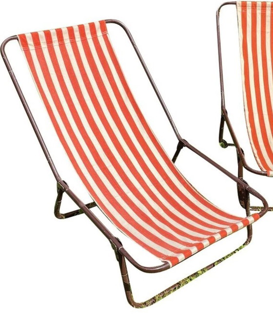 Image 1 of Vintage draagbare ligstoel