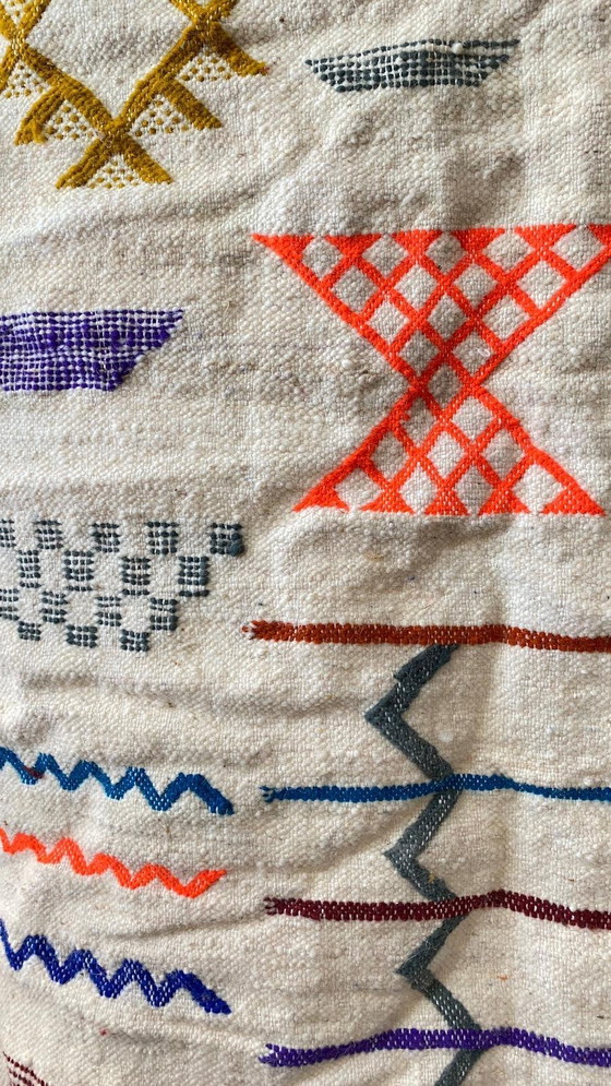 Image 1 of Authentischer handgewebter Berber-Kilim-Teppich - 150x100cm - Bunte marokkanische Kunst