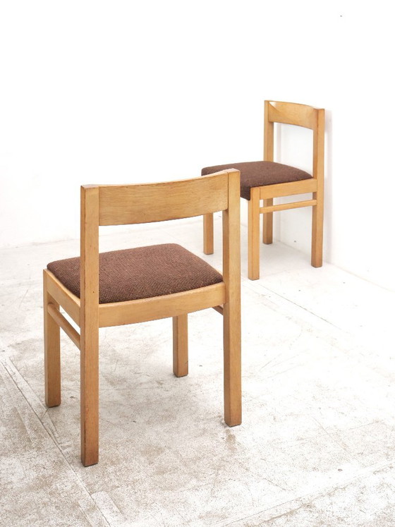 Brutalistisch Design Massief Licht Eiken Salonstoelen Jaren 70, Set van 6 – Eetkamerstoelen, Wood (photo 11 of 26)