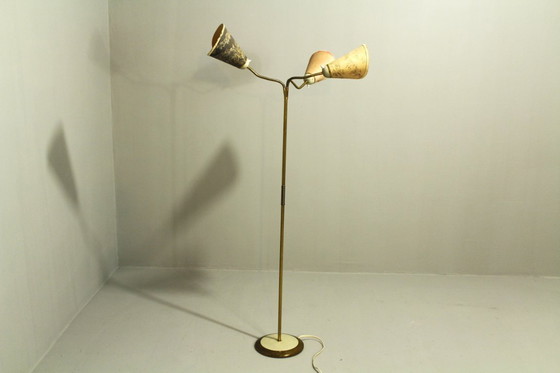 Image 1 of Italienische Stehlampe aus Messing mit drei Leuchten, 1960er Jahre