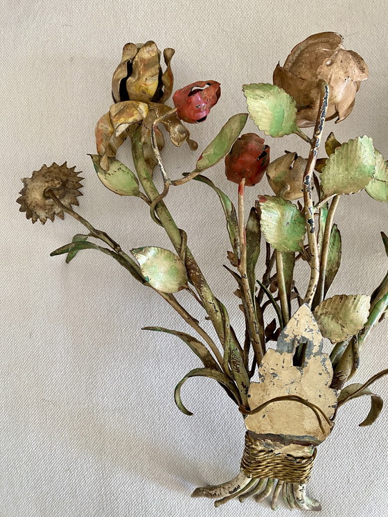 Image 1 of Zweilichtige Wandleuchte Blumen Frankreich Plm. 1925