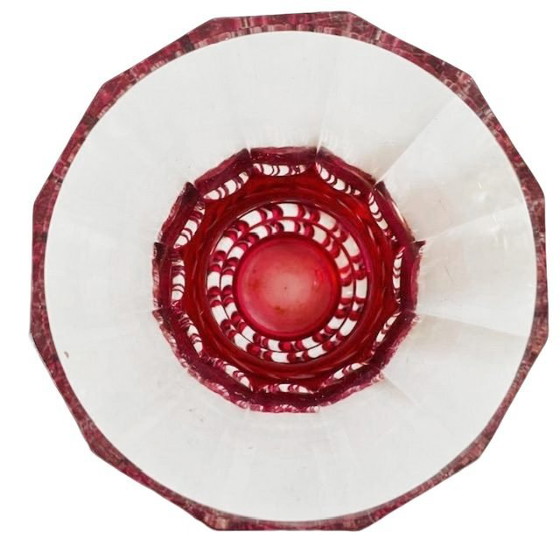 Image 1 of Jarrón de cristal Val Saint Lambert rojo transparente años 50